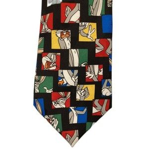 Vintage Bugs Bunny Looney Tunes Mania Warner Bros Mens Necktie Tie 1995